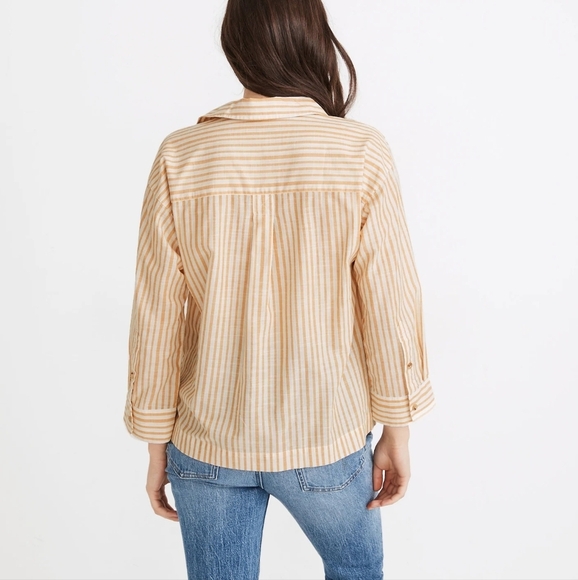 Madewell Boxy Workwear Shirt S Cotton Stripe Button Down Minimalist - Picture 6 of 8